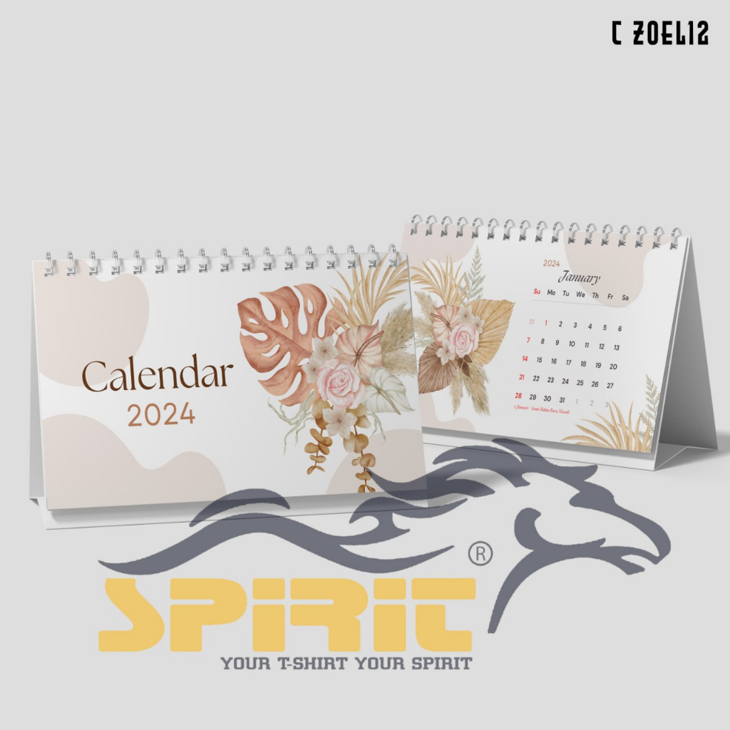 

Kalender Meja Tahun 2024 / Kalender Duduk Tahun 2024 Flower Aesthetic Full Color