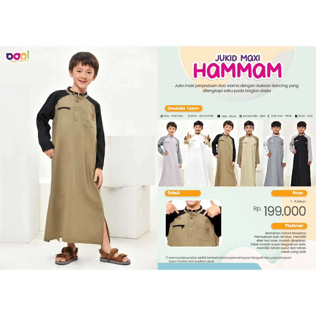 Rabbani -   Jubah Koko Anak Jukid Maxi Hammam Blg
