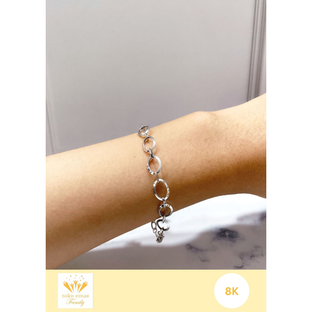 Gelang Emas Putih Kadar 375 (8K) 420 (9K) Model Variasi 2 - 5 gram an