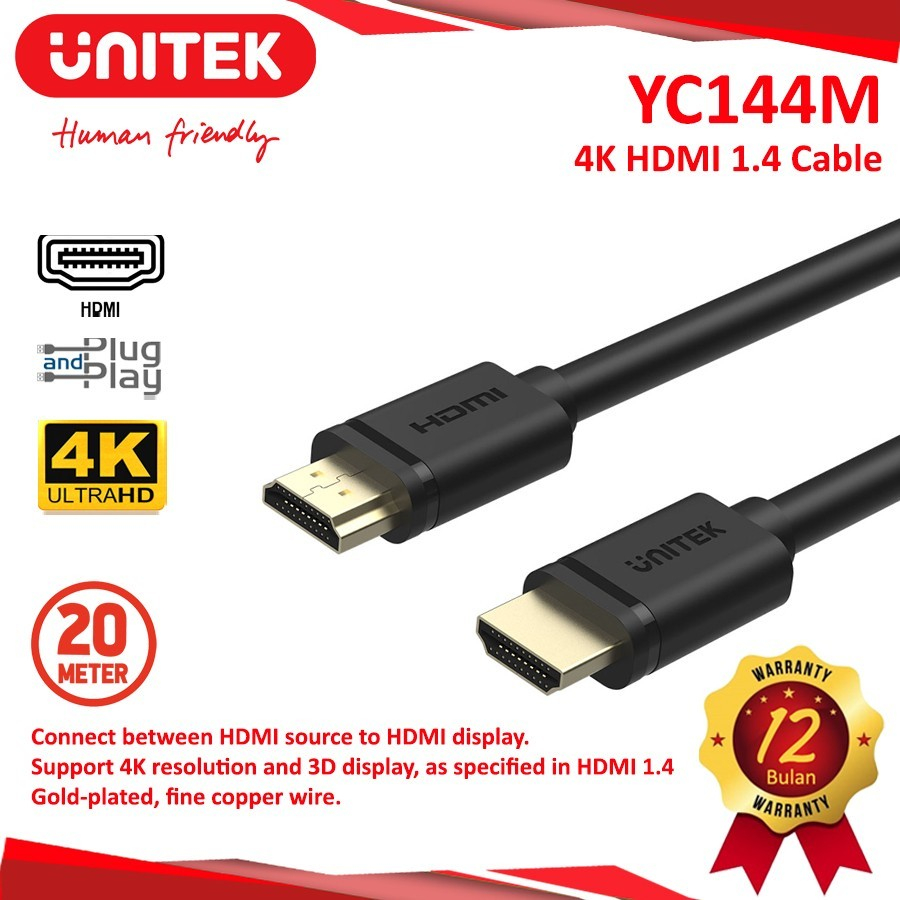 UNITEK YC144M KABEL HDMI UNITEK USB 3.0 20M 4K
