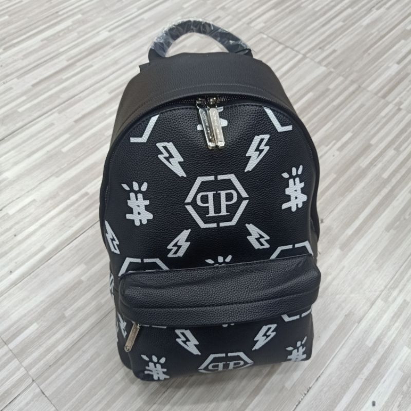 Tas Ransel Philipp Plein Leather backpack kulit import Unisex