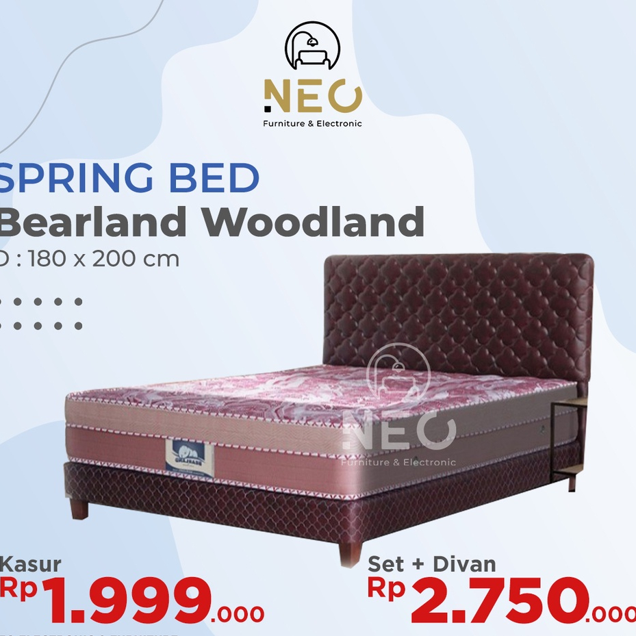 SPRINGBED OLYMPIC BEARLAND WOODLAND PLUSHTOP MATTRAS KASUR SPRINGBED 180X200 160X200 120X200 100X200