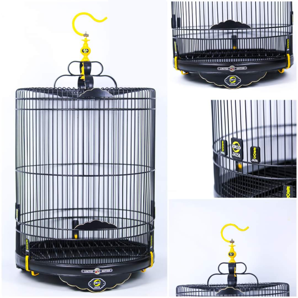 Sangkar burung murai batu Ebod Jaya List Akrilik No.1/2 Hitam&Coklat