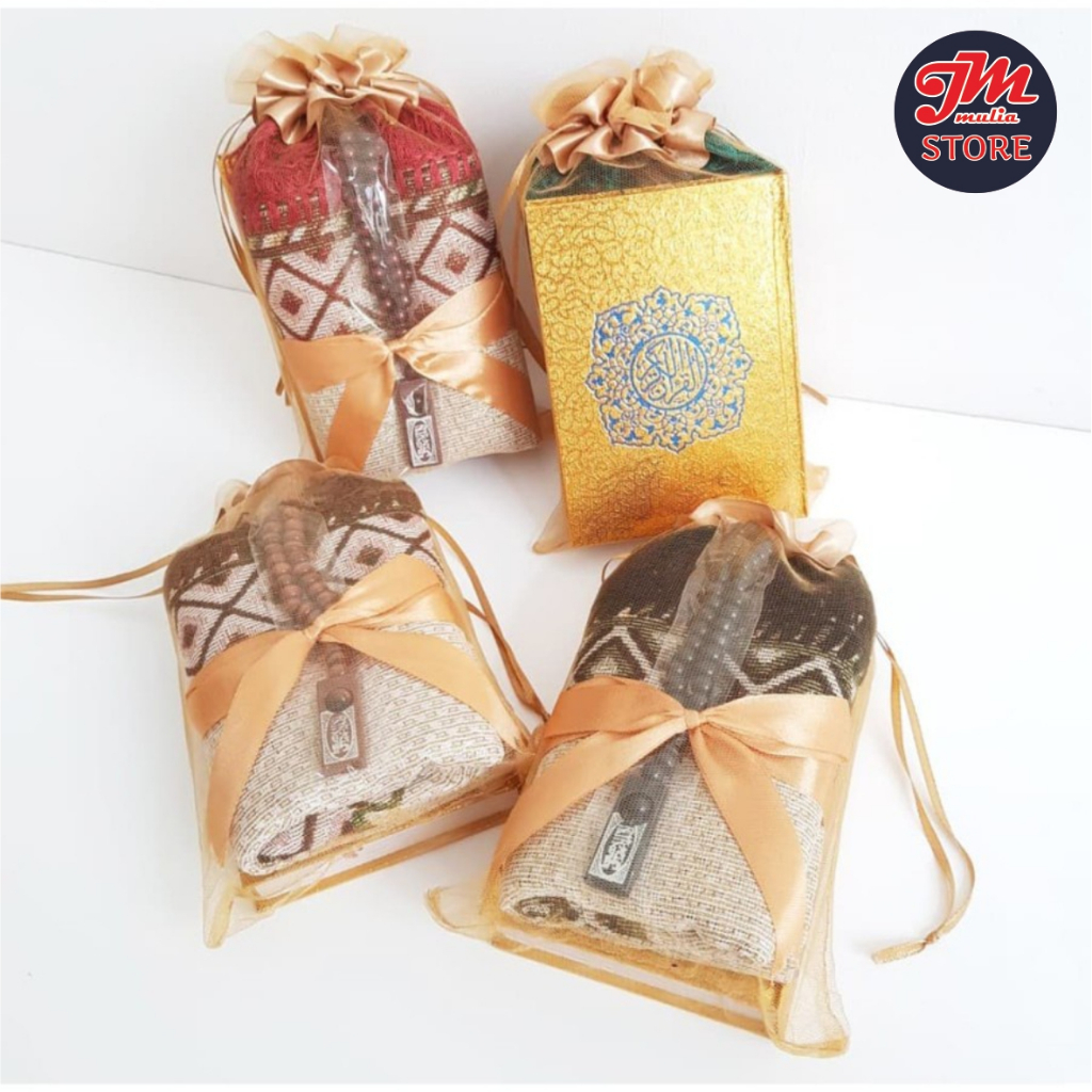 Souvenir Tahlilan Sajadah Traveling Rayon 35x60 Pouch Tail/Souvenir Tahlilan Sajadah