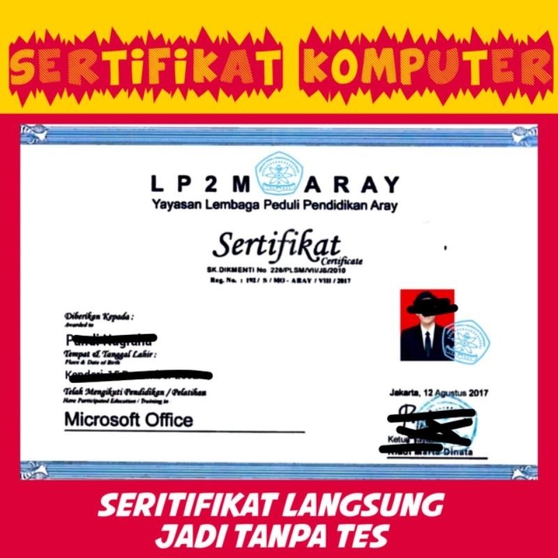 SERTIFIKAT KOMPUTER (MS OFFICE)