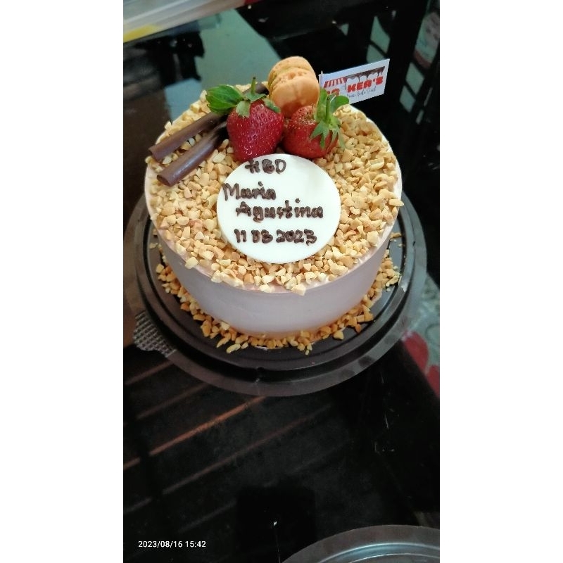 

12cm cake/ice cream tart kue ulang tahun toping kacang