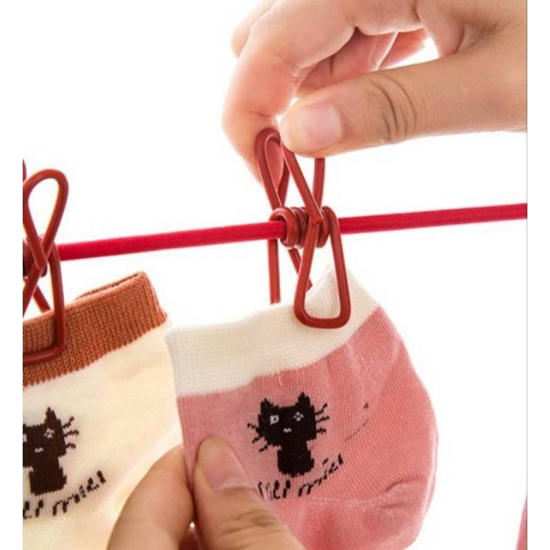 TALI JEMURAN ELASTIS +12 PCS JEPITAN /JEPITAN TRAVEL /PERLENGKAPAN UMROH/HAJI