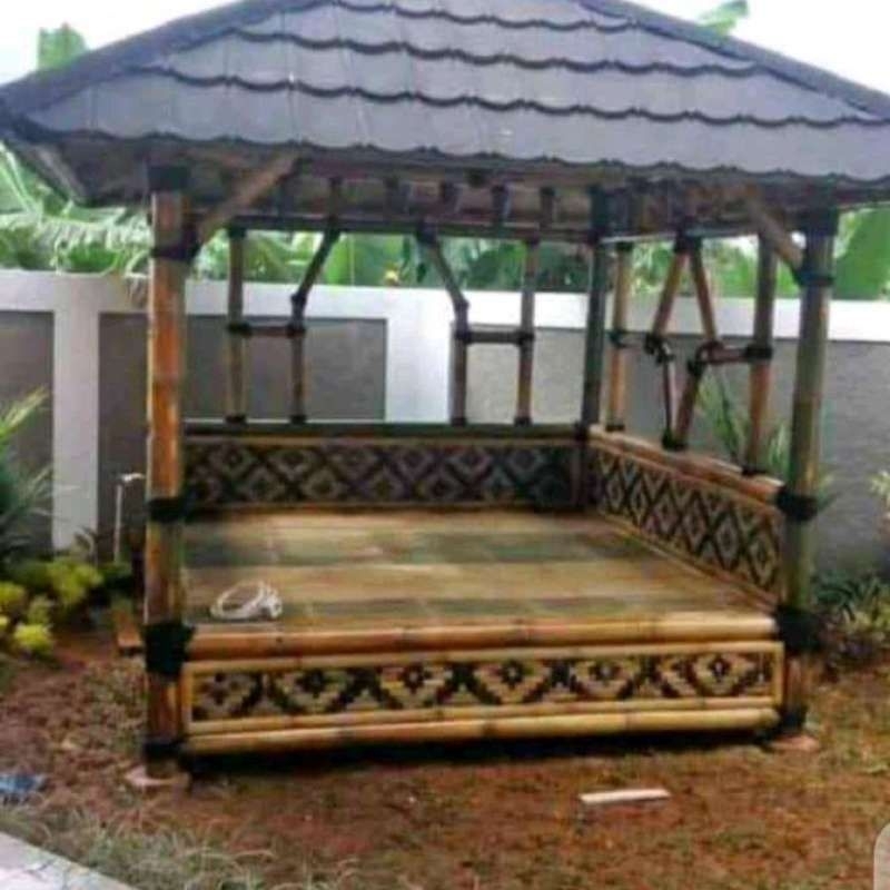 Pembuatan saung bambu/ Gazebo bambu