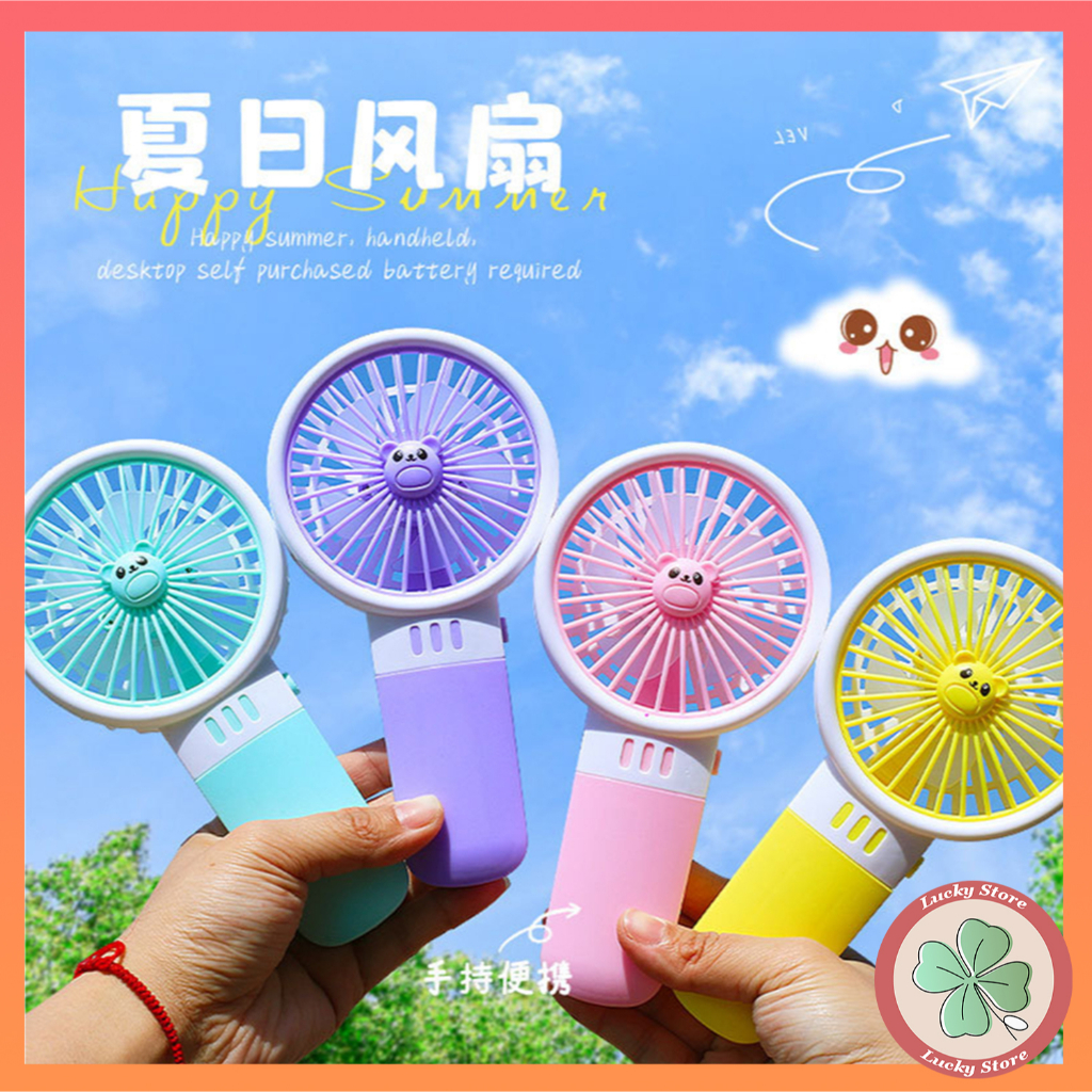 KIPAS Angin mini Genggam Tangan Travel Portable Baterai/Kipas Angin Genggam Karakter/Kipas Angin Kec
