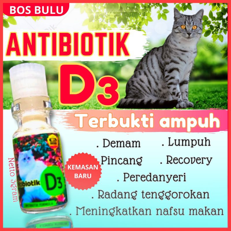 D3 vitamin obat antibiotik radang tenggorokan kucing