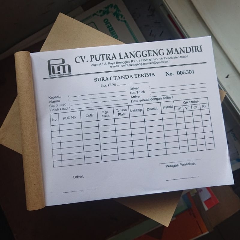 

Surat Tanda Terima Barang