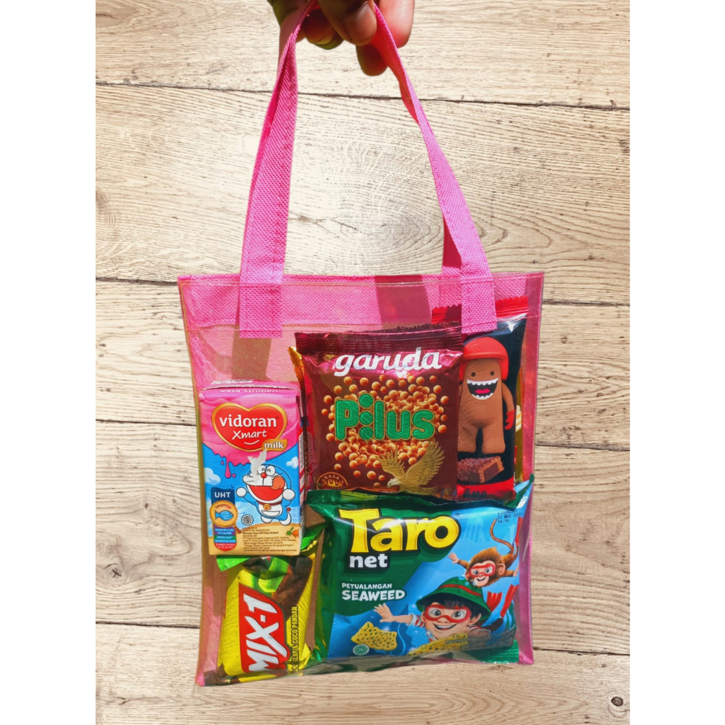 

Tas Spunbond P20xT24 Mika Bening Transparan Souvenir Hampers Ulang Tahun Anak