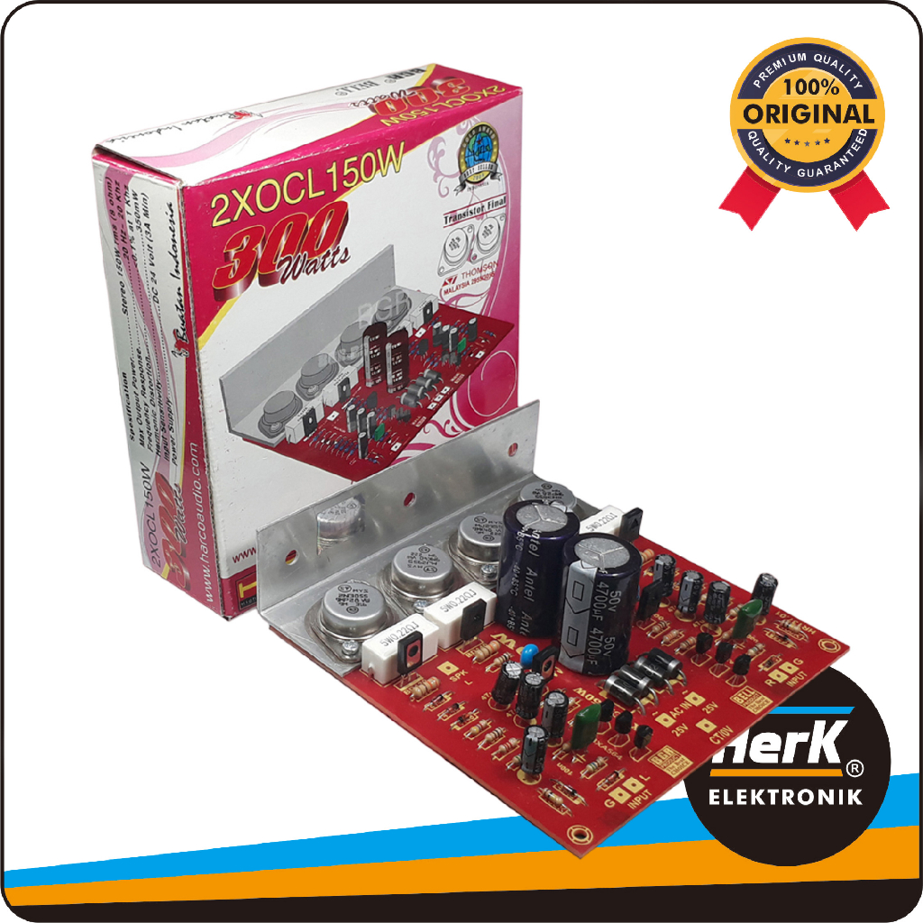 KIT OCL PRO 300W Power Amplifier Stereo 150x2 Bell BGR – Penguat Audio TO-3 Suara Jernih & Middle Te