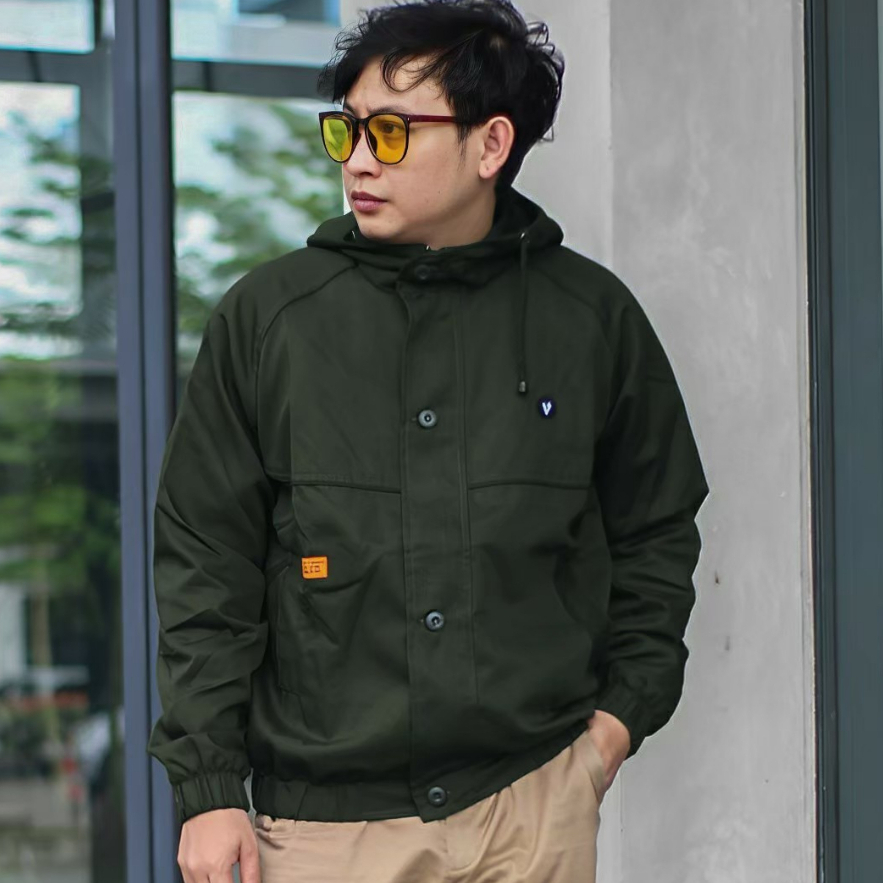 Wolv Jaket Pria|Jaket Canvas Drill|Bomber Jaket Terlaris|Bomber Pria Dewasa|Jaket Bomber Kanvas|Jake