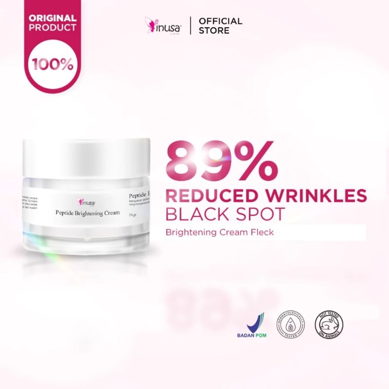 INUSA PEPTIDE WHITENING CREAM krim flek  aman bpom original klinik inusa krim flek dokter ampuh vita