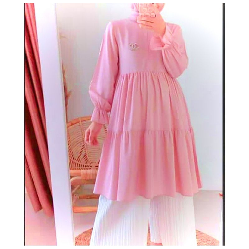 Kalya long tunik crinkle -  atasan blouse free bross tunik crinkle airflow long tunik lebaran terbar