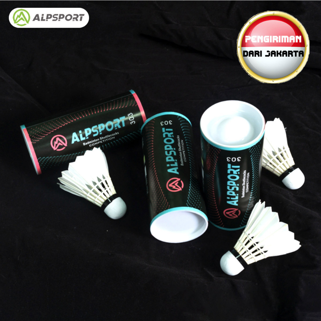 ALPSPORT 303 1Tube/3Pcs Kecepatan Bola 76 ~ 77 100% Asli Kualitas Tinggi Bulu Angsa Putih/Shuttlecoc