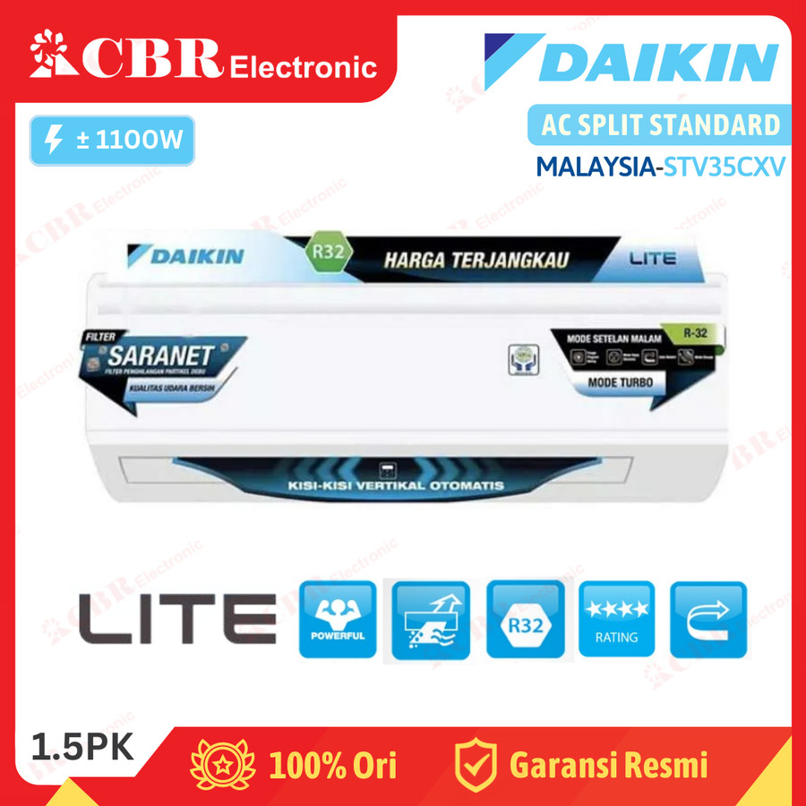 AC Split DAIKIN Standard 1.5 PK STV35CXV - LITE MALAYSIA (R32)