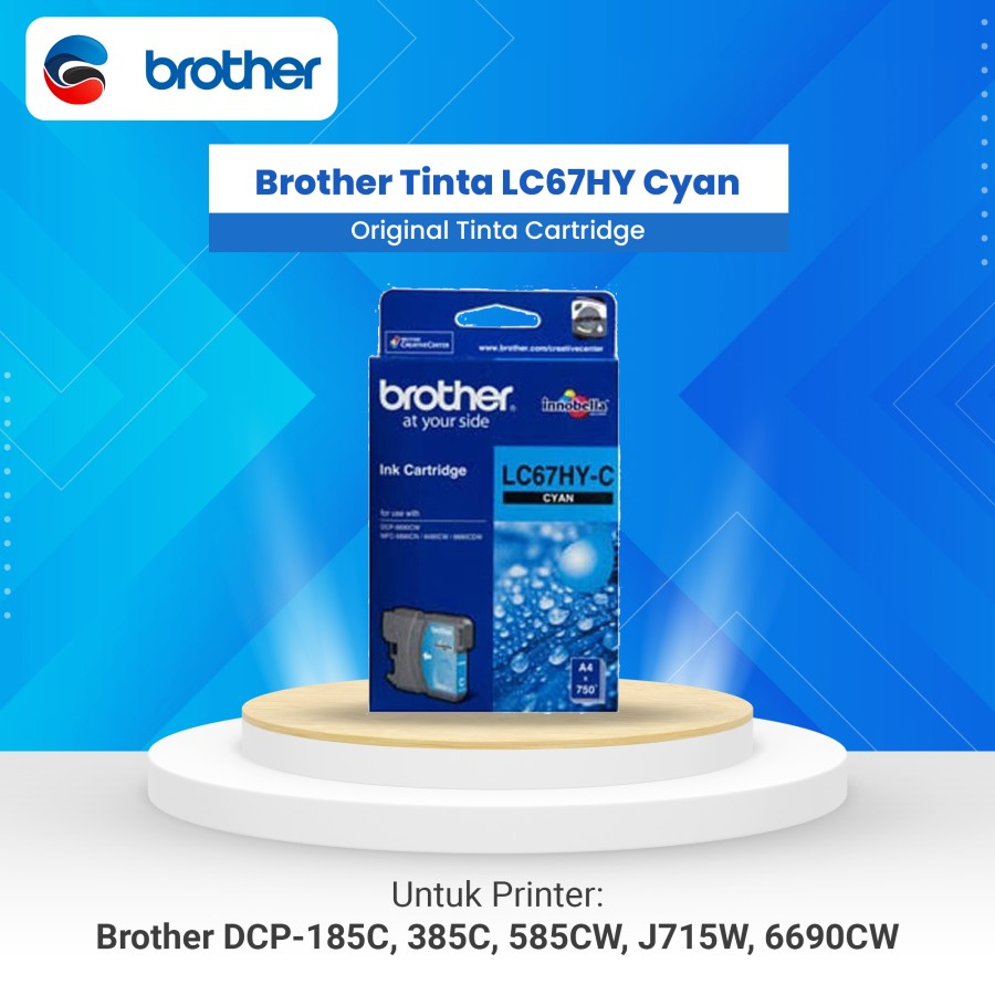 BROTHER Tinta Cartridge LC67HY Cyan Biru LC67 LC 67 High Yield Original DCP 185C DCP J715W DCP 385C 