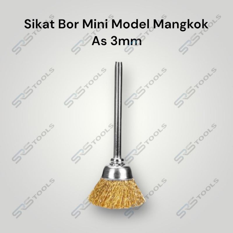 Sikat Bor Mangkok 3 mm x 15 mm Sikat Kawat Kuningan Mini Mata Tuner