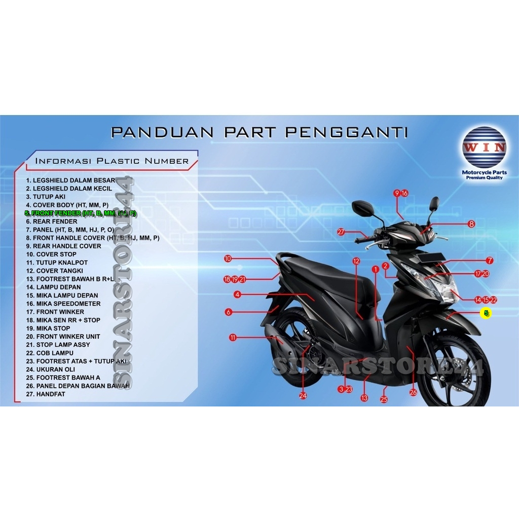 Spakbor Depan BEAT FI 2012-2015 / Sepakbor Depan BEAT FI 2012-2015 / Slebor Depan BEAT FI 2012- 2015