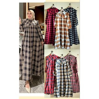 Gamis Flanel Kotak Wanita Jevanni
