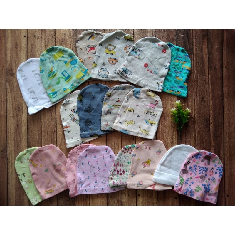 (2Pcs) Kupluk Bayi Newborn Keren Kekinian Kupluk Bayi Baru Lahir Lucu Topi Bayi Lucu