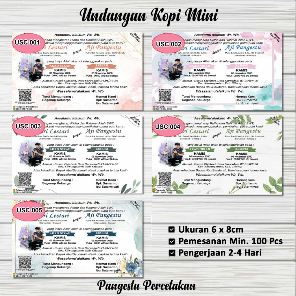 CETAK UNDANGAN MINI | UNDANGAN MINI | UNDANGAN KOPI | UNDANGAN PERNIKAHAN MINI
