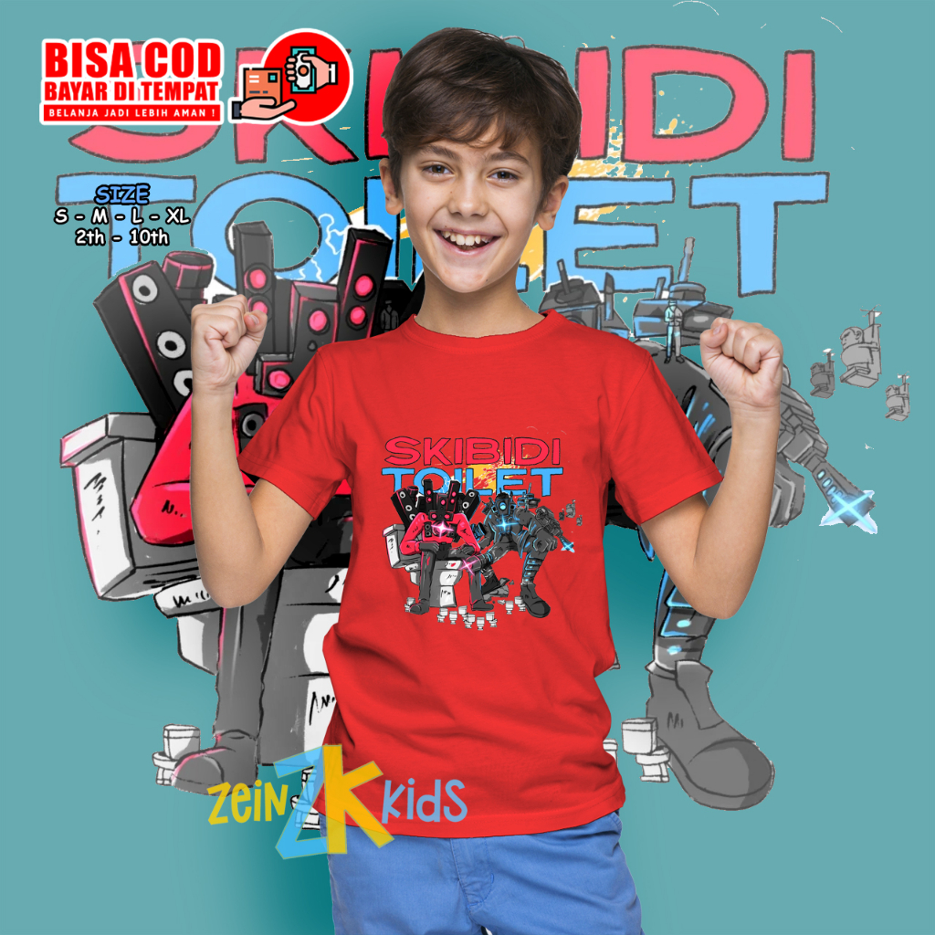 Kaos SKIBIDI TOILET Anak / Kaos Anak Titan Speakerman
