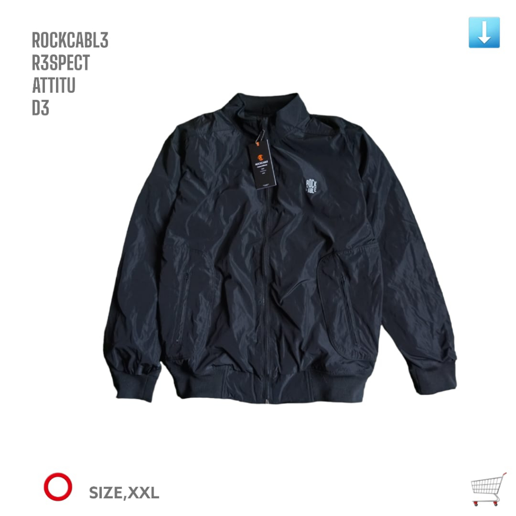 Jaket Bomber Rockcable/ Jaket Bomber Jumbo / Jaket Pria Casual Fashionable/Jaket Bomber BigSize XXL