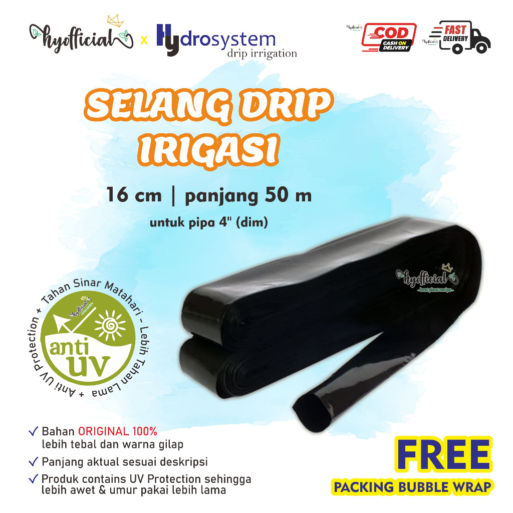 Selang Drip Irigasi Pertanian 16 cm 50 meter - Pipa 4 inch