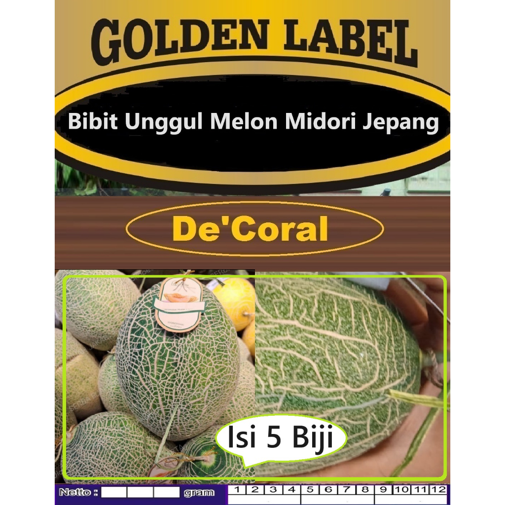 Bibit Unggul Melon Midori Jepang | Biji Benih Buah Melon Midori Jepang