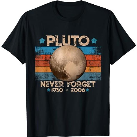 BAJU KAOS Vintage Never Forget Pluto Nerdy Astronomy Space Science T-Shirt