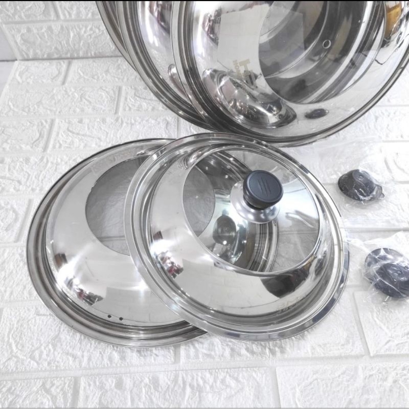 Tutup Wajan Stainless Kaca Kuali Panci  Penutup Kukusan