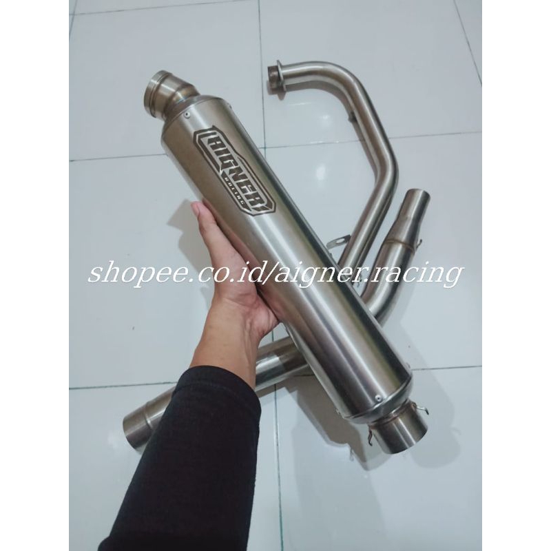 Knalpot Racing original Aigner Racing cbr150 sonic r15 byson gsx fu - Fullsystem