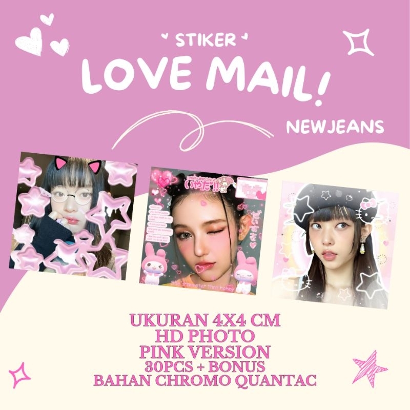 

[30 PCS] + BONUS 5PCS DAN BONUS STIKER GEMES LAINNYA | NEWJEANS LOVE MAIL STIKER | PINK VERSION | LOVE MAIL SELKOR FREEBIES | [BACA DESK]