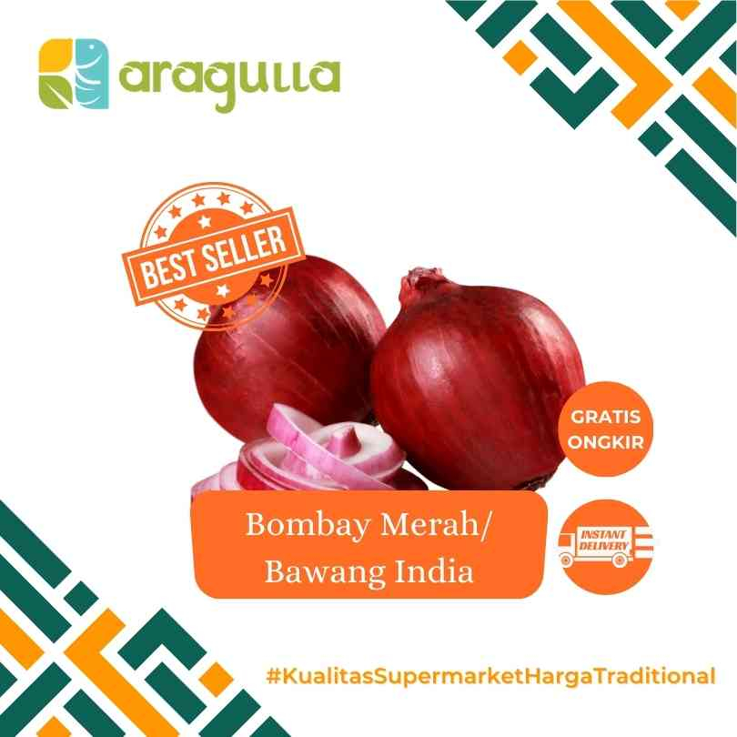 Bawang Bombay Merah India [Sayur - Sayuran Segar Instant / Express Surabaya] - Aragulla