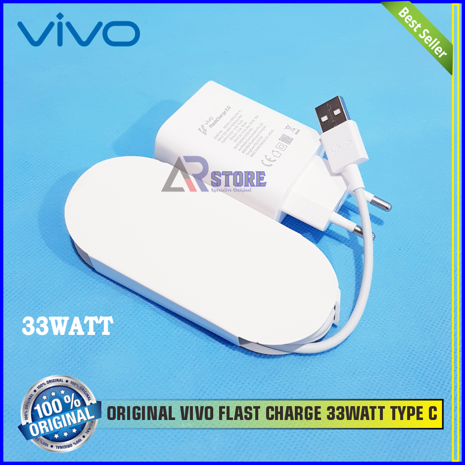 Charger Vivo Y53s 33Watt Original 100% Fast Charging USB C AR