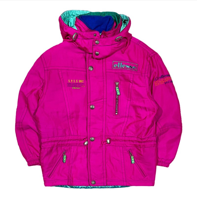 Vintage Ellesse by Goldwin Pink Snowboard Hooded Winter Jacket