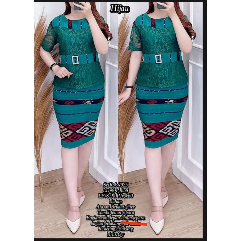 TERBARU STELAN BAJU BROKAT TENUN WANITA MOTIF NUSANTARA, BAJU PESTA, BAJU GEREJA