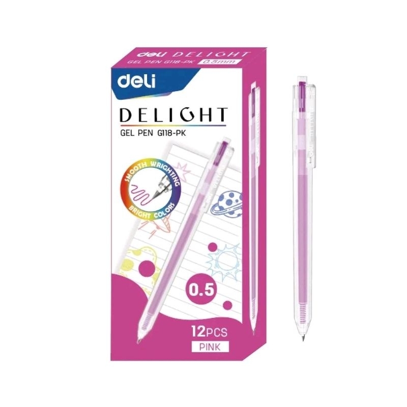 

Deli Gel Pen / Pulpen Gel 0.5 mm Berbagai Macam Warna EG118