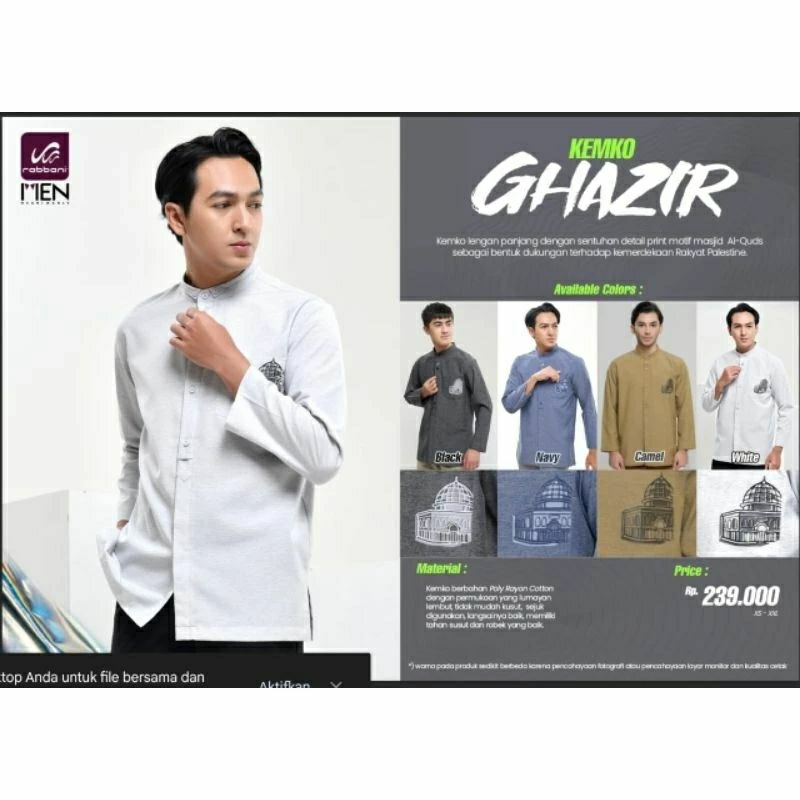 Kemko Ghazi Rabbani - Kemko Arafat Kemko Yaqzan- Kemko Rabbani Putih Lengan Panjang - Kemko Rabbani 