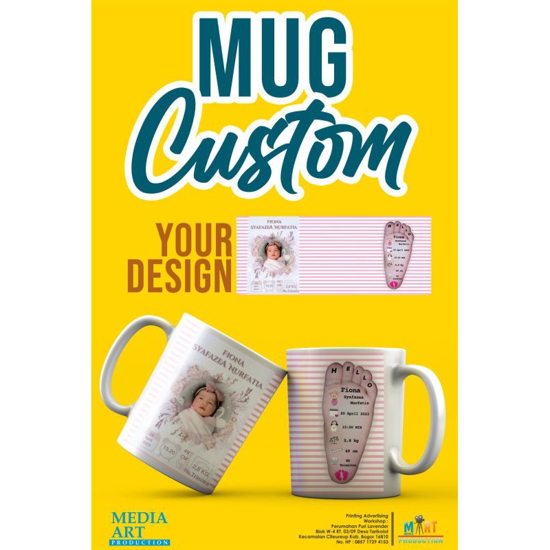 CUSTOM MUG HIGH QUALITY TEMA AQIQAH / BABY SHOWER / BAYI 1 BULANAN (BISA SATUAN) souvernir/ kado uni