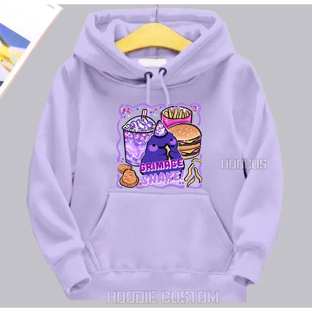 JAKET HOODIE ANAK PEREMPUAN GRIMACE SHAKE MCD / SWEATER HOODIE ANAK GRIMACE SHAKE MCD TERBARU 02