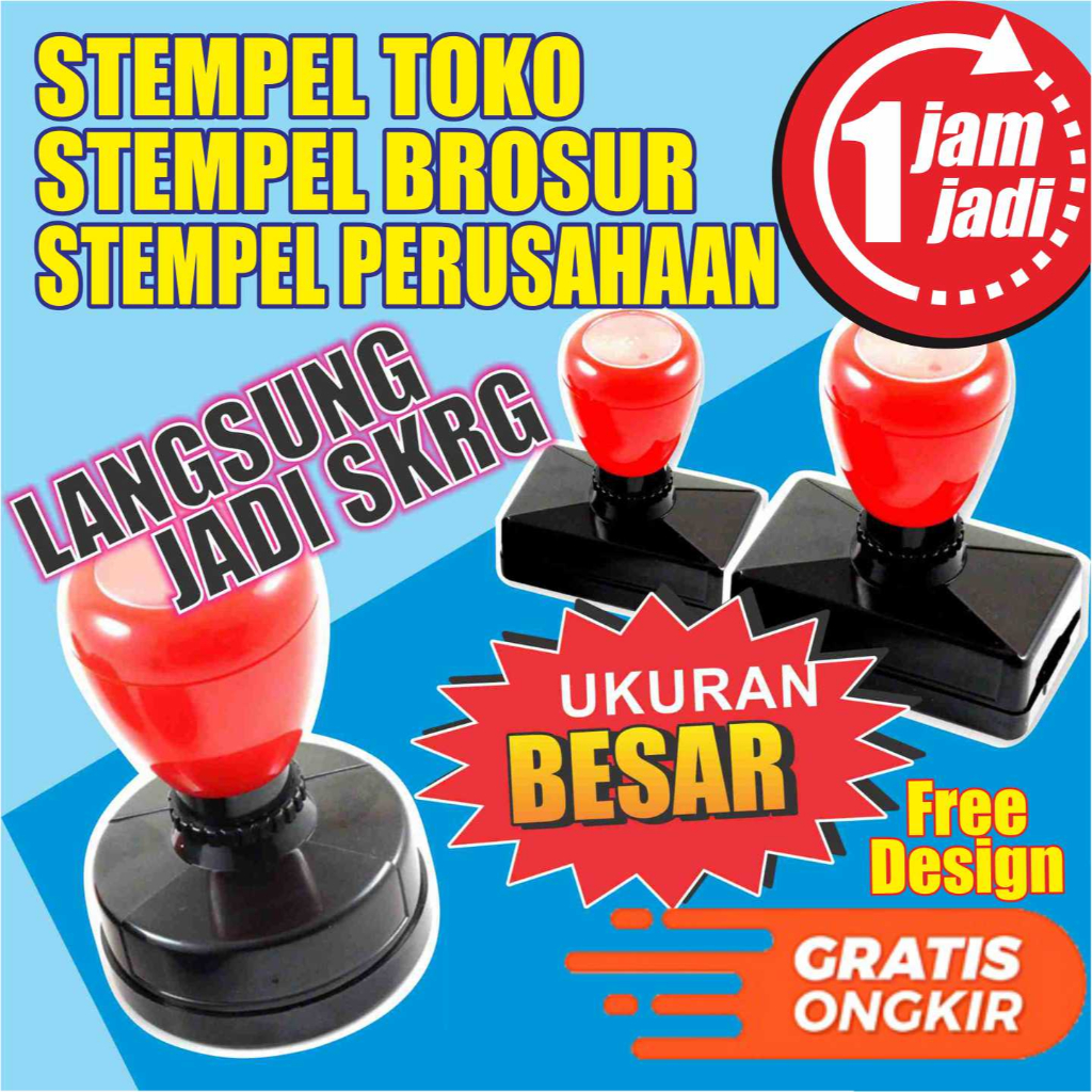 

STEMPEL FLASH UKURAN BESAR CUSTOM TOKO KANTOR BANJAR PEMERINTAHAN CEPAT BALI\