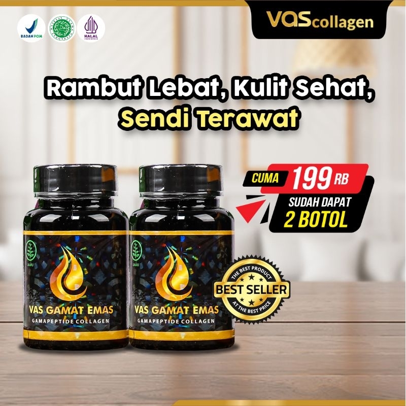 Vas Gamat Emas Collagen Pemutih Badan Ampuh Herbal Pencerah Pengencang Wajah ori bpom