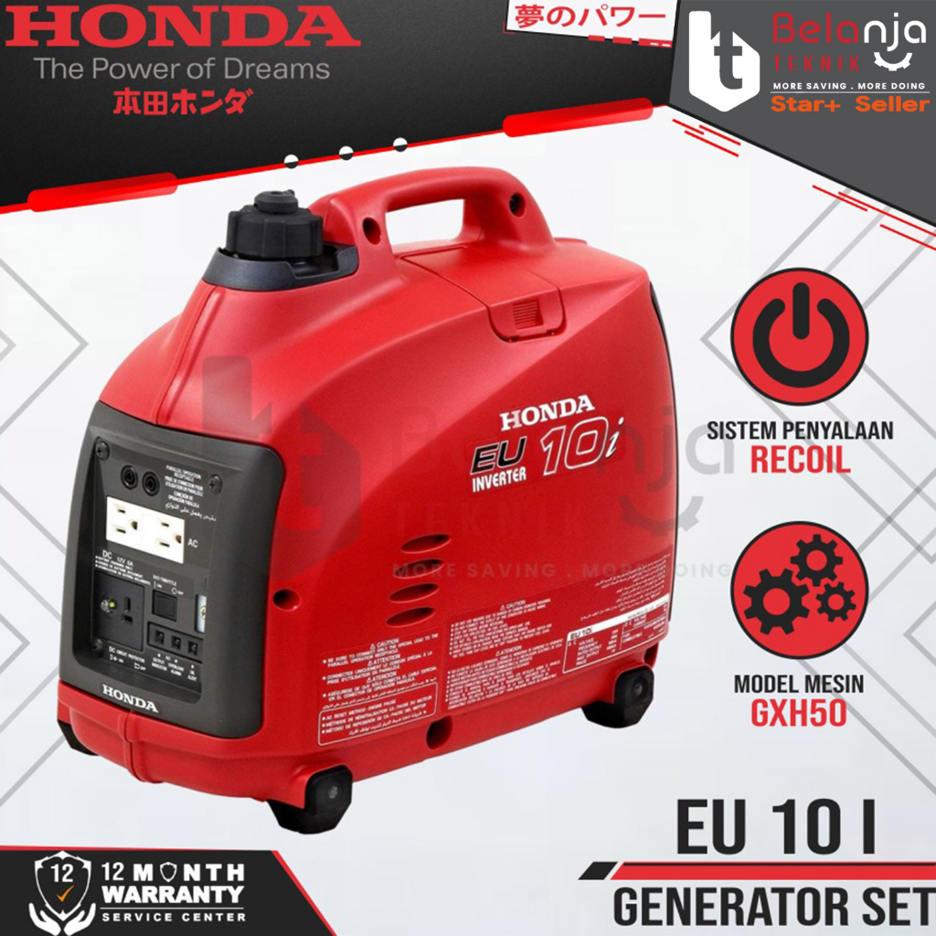 Honda Mesin Genset Silent EU 10 I 900 Watt Generator Set EU10I