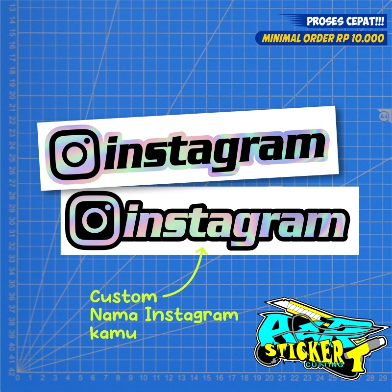 

Stiker Cutting nama instagram custom hologram