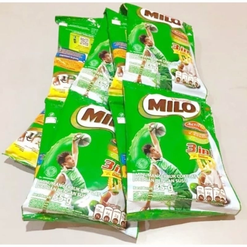 

Milo Sachet 3 in 1 Activ Go 1 Renceng isi 10 Sachet @ 34 gr