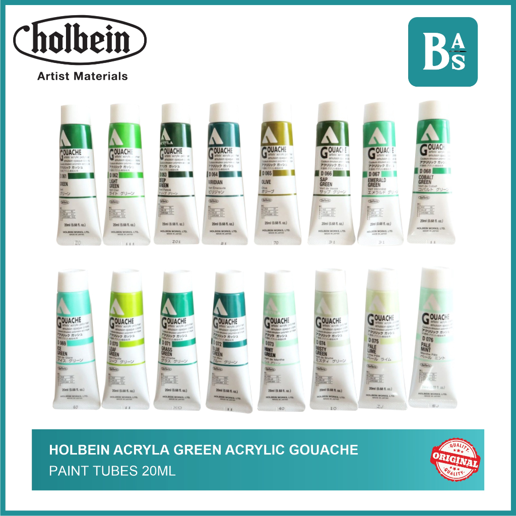 

Holbein Acryla GREEN Acrylic Gouache Paint 20ml